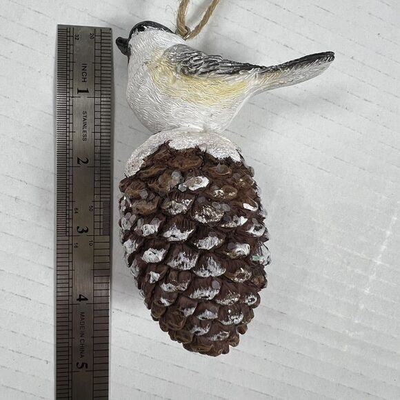 Large Bird Sparrow Ornament Ceramic Hanging Dimensional Mixed Media Bird - Picture 6 of 6